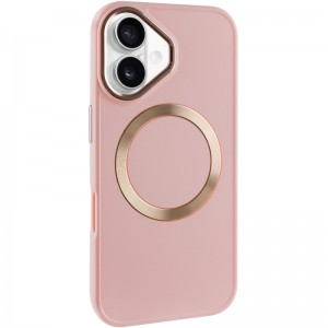 TPU чохол Bonbon Metal Style with MagSafe для Apple iPhone 16 (6.1") Рожевий / Light Pink