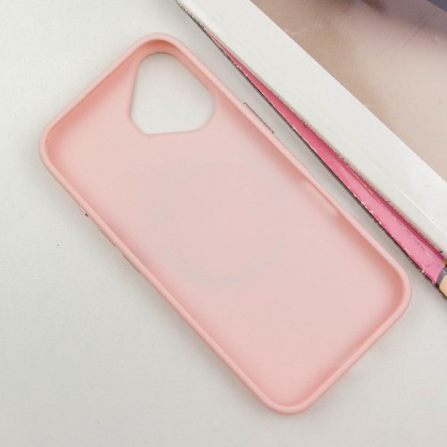 TPU чохол Bonbon Metal Style with MagSafe для Apple iPhone 16 (6.1") Рожевий / Light Pink