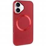 TPU чехол Bonbon Metal Style с MagSafe для Apple iPhone 16 Plus (6.7") Красный / Red
