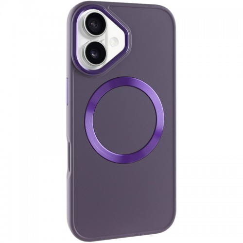 TPU чехол Bonbon Metal Style with MagSafe для Apple iPhone 16 Plus (6.7") Фиолетовый / Dark Purple