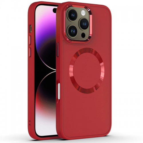 TPU чохол Bonbon Metal Style with MagSafe для Apple iPhone 16 Pro (6.3") Червоний / Red