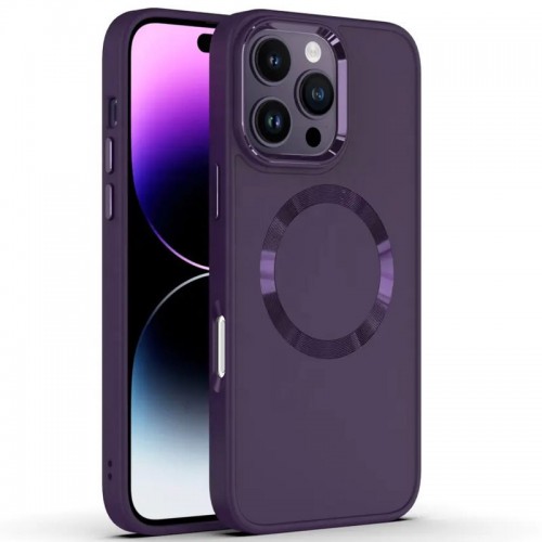 TPU чехол Bonbon Metal Style with MagSafe для Apple iPhone 16 Pro (6.3") Фиолетовый / Dark Purple