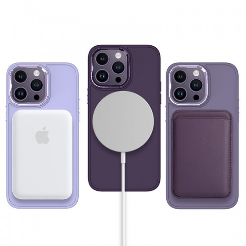 TPU чехол Bonbon Metal Style with MagSafe для Apple iPhone 16 Pro (6.3") Фиолетовый / Dark Purple