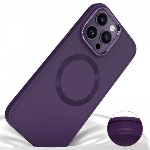 TPU чехол Bonbon Metal Style with MagSafe для Apple iPhone 16 Pro (6.3") Фиолетовый / Dark Purple
