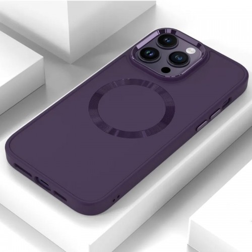 TPU чехол Bonbon Metal Style with MagSafe для Apple iPhone 16 Pro (6.3") Фиолетовый / Dark Purple