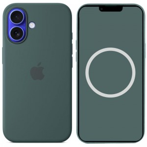 Чохол Silicone case (AAA) with Magsafe and Animation для Apple iPhone 16 (6.1") Lake Green