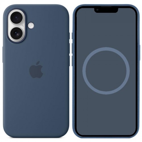 Чехол Silicone case (AAA) with Magsafe and Animation для Apple iPhone 16 (6.1") Denim