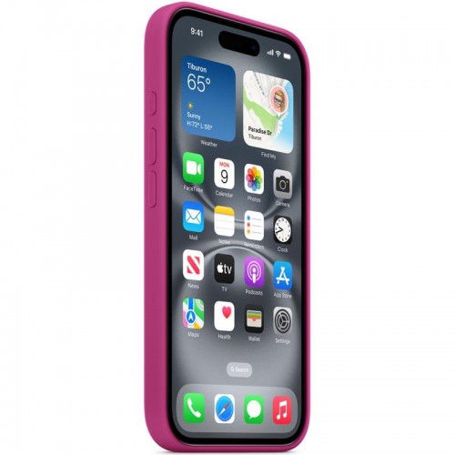 Чохол Silicone case (AAA) with Magsafe and Animation для Apple iPhone 16 (6.1") Fuchsia