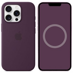 Чохол Silicone case (AAA) with Magsafe and Animation для Apple iPhone 16 Pro (6.3") Plum