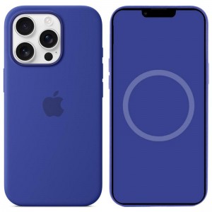 Чехол Silicone case (AAA) with Magsafe and Animation для Apple iPhone 16 Pro (6.3") Ультрамарин
