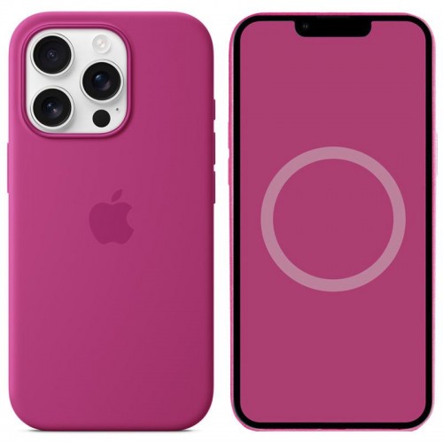Чохол Silicone case (AAA) with Magsafe and Animation для Apple iPhone 16 Pro (6.3") Fuchsia