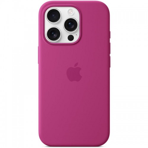 Чохол Silicone case (AAA) with Magsafe and Animation для Apple iPhone 16 Pro (6.3") Fuchsia