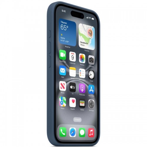 Чехол Silicone case (AAA) with Magsafe and Animation для Apple iPhone 16 Pro (6.3") Denim