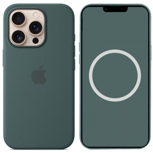 Чехол Silicone case (AAA) с MagSafe и анимацией для Apple iPhone 16 Pro (6,3") Lake Green