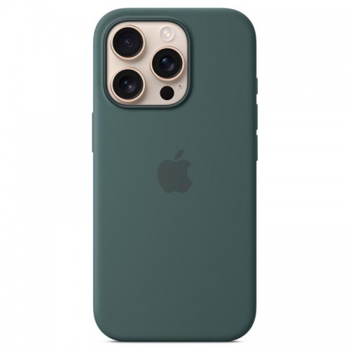 Чехол Silicone case (AAA) с MagSafe и анимацией для Apple iPhone 16 Pro (6,3") Lake Green