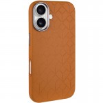 Кожаный чехол Carved с MagSafe для Apple iPhone 16 (6.1") Orange