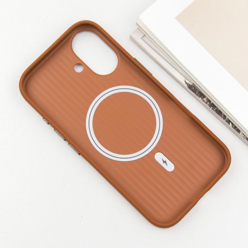 Шкіряний чохол Carved with MagSafe для Apple iPhone 16 (6.1") Orange