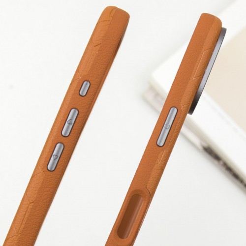 Шкіряний чохол Carved with MagSafe для Apple iPhone 16 (6.1") Orange