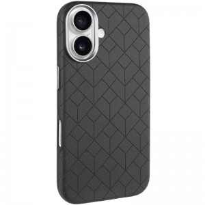 Шкіряний чохол Carved with MagSafe для Apple iPhone 16 (6.1") Black