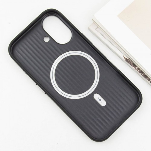 Шкіряний чохол Carved with MagSafe для Apple iPhone 16 (6.1") Black