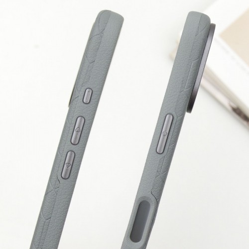 Шкіряний чохол Carved with MagSafe для Apple iPhone 16 (6.1") Grey