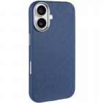 Кожаный чехол Carved с MagSafe для Apple iPhone 16 (6,1") Blue