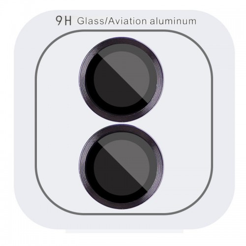 Защитное стекло Metal Classic на камеру (в упак.) для Apple iPhone 16 (6.1") / 16 Plus (6.7") Чёрный / Black