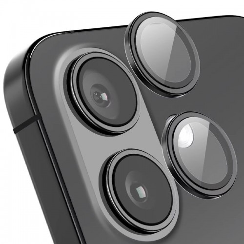 Защитное стекло Metal Classic на камеру (в упак.) для Apple iPhone 16 (6.1") / 16 Plus (6.7") Чёрный / Black