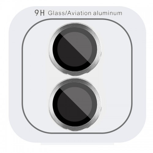 Защитное стекло Metal Classic на камеру (в упак.) для Apple iPhone 16 (6.1") / 16 Plus (6.7") Серебряный / Silver