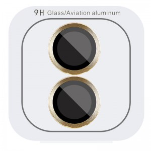 Защитное стекло Metal Classic на камеру (в упак.) для Apple iPhone 16 (6.1") / 16 Plus (6.7") Золотой / Gold