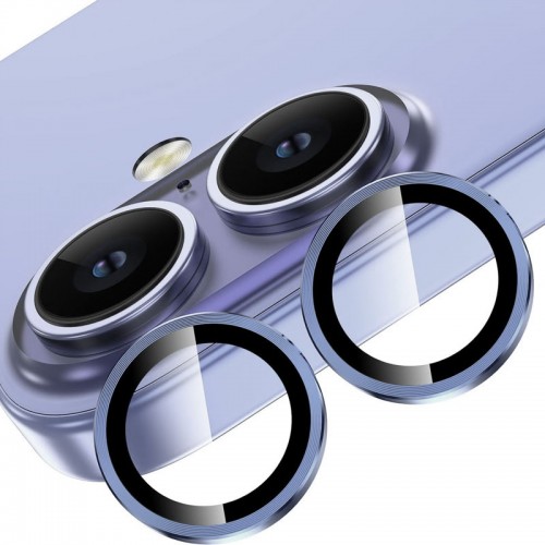 Защитное стекло Metal Classic на камеру (в упак.) для Apple iPhone 16 (6.1") / 16 Plus (6.7") Синий / Ultramarine