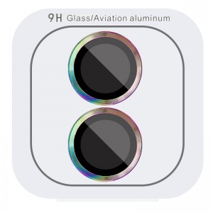 Защитное стекло Metal Classic на камеру (в упак.) для Apple iPhone 16 (6.1") / 16 Plus (6.7") Сиреневый / Rainbow