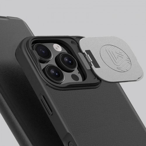 Шкіряний чохол-книжка Nillkin Qin Prop Plain Camshield для Apple iPhone 16 Pro (6.3") Classic Black