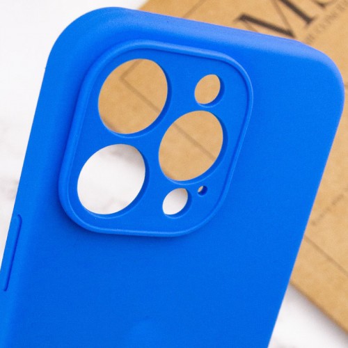Чехол Silicone Case Full Camera Protective (AA) NO LOGO для Apple iPhone 16 Pro (6,3") Синий / Capri Blue