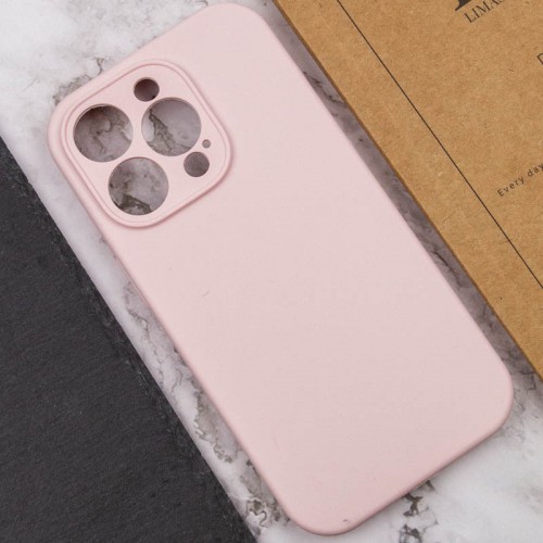 Чехол Silicone Case Full Camera Protective (AA) NO LOGO для Apple iPhone 16 Pro (6.3") Розовый / Chalk Pink