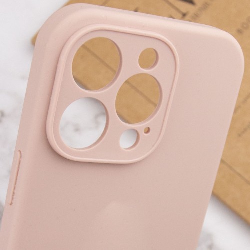 Чехол Silicone Case Full Camera Protective (AA) NO LOGO для Apple iPhone 16 Pro (6.3") Розовый / Pink Sand