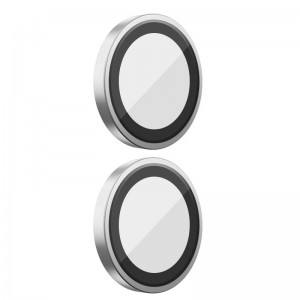 Защитное стекло BlueO Metal на камеру для Apple iPhone 16 (6.1") / 16 Plus (6.7") Серебристый / Silver