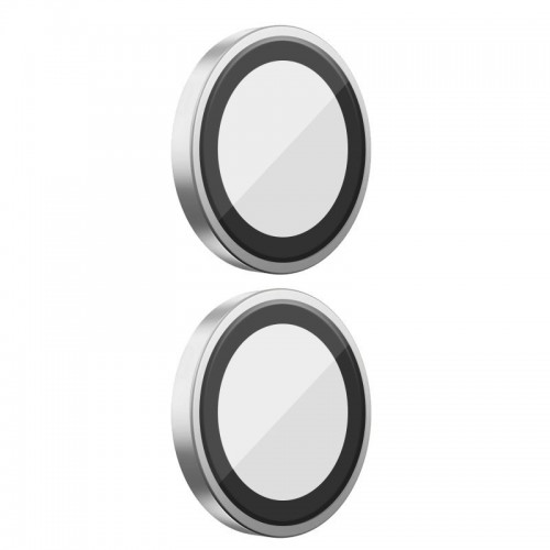 Защитное стекло BlueO Metal на камеру для Apple iPhone 16 (6.1") / 16 Plus (6.7") Серебристый / Silver