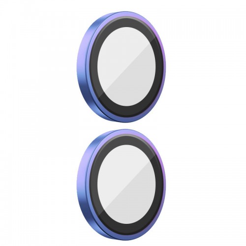 Защитное стекло BlueO Metal на камеру для Apple iPhone 16 (6.1") / 16 Plus (6.7") Сиреневый / Colorful