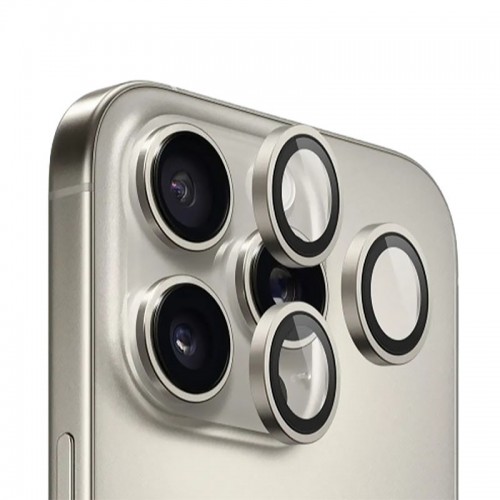 Захисне скло BlueO Metal на камеру для Apple iPhone 16 Pro / 16 Pro Max / 15 Pro / 15 Pro Max Сірий / Natural Titanium