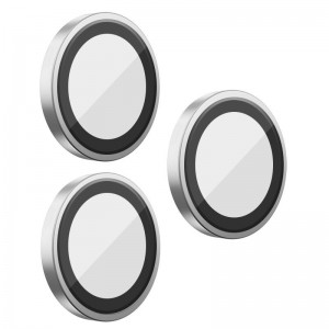 Защитное стекло BlueO Metal на камеру для Apple iPhone 16 Pro / 16 Pro Max / 15 Pro / 15 Pro Max Серебристый / Silver