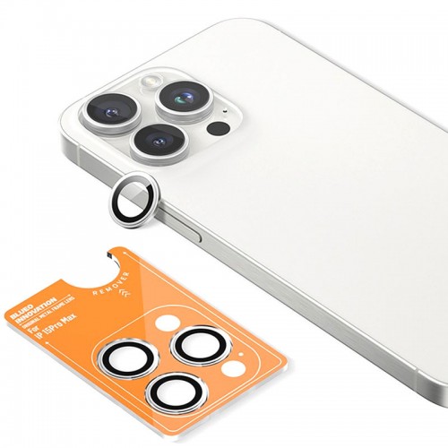Захисне скло BlueO Metal на камеру для Apple iPhone 16 Pro / 16 Pro Max / 15 Pro / 15 Pro Max Срібний / Silver