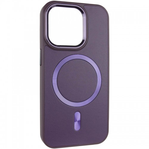 Шкіряний чохол SnapCase with MagSafe для Apple iPhone 13 / 14 (6.1") Dark Purple