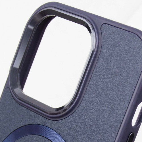 Кожаный чехол SnapCase с MagSafe для Apple iPhone 14 Pro (6.1") тёмно-синий