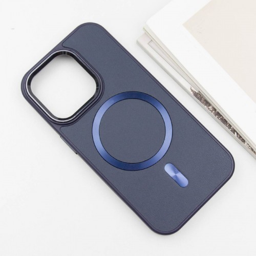 Кожаный чехол SnapCase with MagSafe для Apple iPhone 15 Pro (6.1") Dark Blue