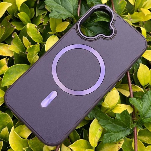 Шкіряний чохол SnapCase with MagSafe для Apple iPhone 16 (6.1") Dark Purple