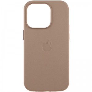 Кожаный чехол Leather Case (AAA) с MagSafe и анимацией для Apple iPhone 16 Pro Max (6.9") Taupe