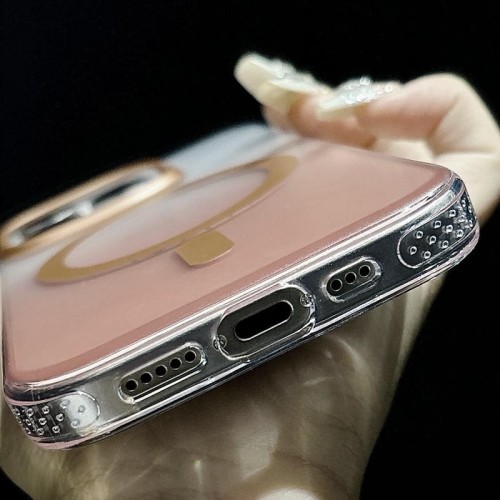 Чехол TPU+PC Shadow с MagSafe для Apple iPhone 15 Pro (6.1") Quicksand gold