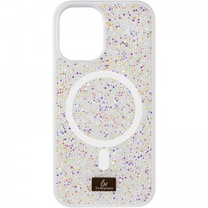 TPU чохол Bling World Rock Diamond with MagSafe для Apple iPhone 16 (6.1") White