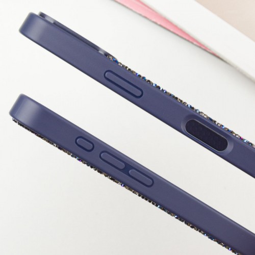 TPU чехол Bling World Rock Diamond с MagSafe для Apple iPhone 16 (6.1") тёмно-синий